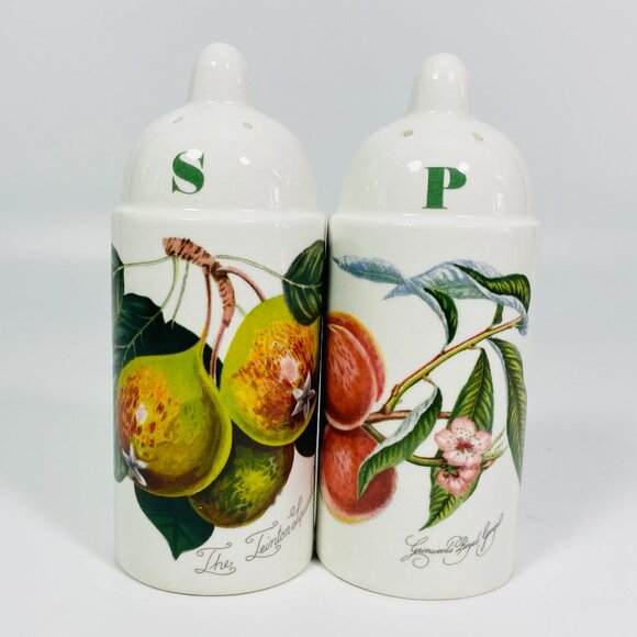 Portmeirion Pomona Ceramic Salt And Pepper Shakers 4” Tall - Picture 1 of 7